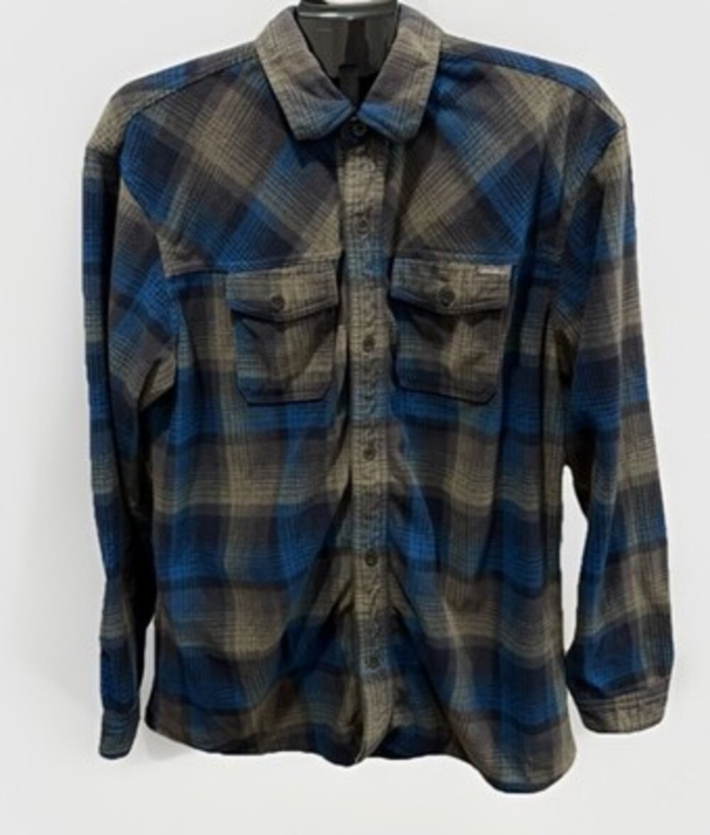 Eddie Bauer Flannel Plaid Soft Polyester Casual Nature Shirt Mens Large